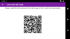 Qr Code to link the client app with the thermostat