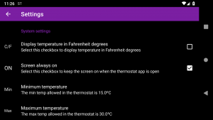 La app termostato 5